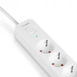 Подовжувач мережевий Videx Oncord з кнопкою з/з 4п 3 м 3x1.5 мм white (VF-PD43G-W) - мініатюра 5