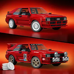 Колекційна машинка-конструктор Mattel Brick Shop Elite Audi ‘84 Sport Quattro (JLK39) - мініатюра 3