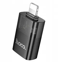 Адаптер Hoco UA36 iP male to USB female OTG transparent adapter Black - мініатюра 2