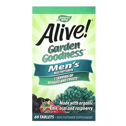 Вітаміни для Чоловіків з Натуральними Фруктами та Овочами Alive Organic Garden Goodness Men - 60 таблеток