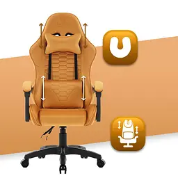 Комп'ютерне крісло Hell's HC-1000 Gold (тканина) - мініатюра 6