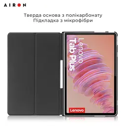 Чехол AIRON Premium для Lenovo Tab Plus 2024 11.5 с защитной пленкой и салфеткой Black - мініатюра 9
