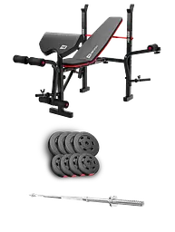 Набір Hop-Sport Premium 39кг з лавою HS-1055 Pro та штангою