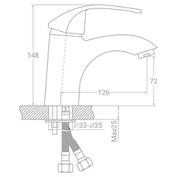 Змішувач для раковини TAU SD-2A143C (9804000) - мініатюра 2