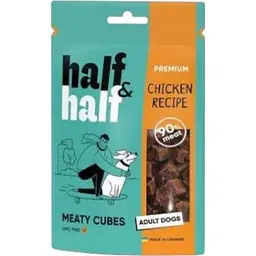 Ласощі для собак Half&Half у формі м'ясних кубиків з куркою 100 г