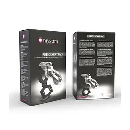 Mystim Pubic Enemy No 3 - with Ball Squeezer - Клітка для члена з електростимуляцією, 8.6х5.2 см - мініатюра 3