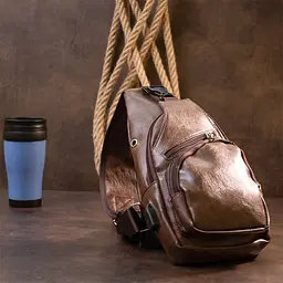 Сумка крос боді смарт зі шкірозамінника 20572 Vintage коричнева - мініатюра 8