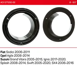 Проставки під динаміки 165 мм / 6.5" ACV 271292-02 для автомобілів Suzuki, Fiat, Opel - мініатюра 5