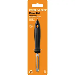 Ніж з рухомим лезом Fiskars Essential для чищення овочів 6 см Black 1065586 - мініатюра 2