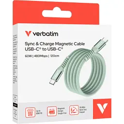 Дата кабель USB-C to USB-C 1.2m Magnetic 60W green Verbatim (31864) - мініатюра 4