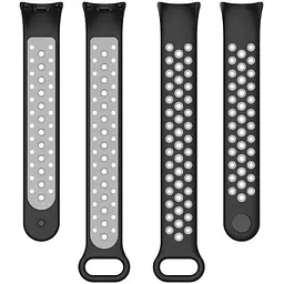 Ремінець DK CDK для Xiaomi Mi Smart Band 10 Silicone Sport Band Nike (015815) (black / grey) - мініатюра 3