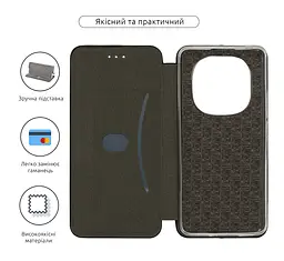 Чехол-книжка для Xiaomi Redmi Note 14 Pro 5G/Note 14 Pro+ 5G Poco X7 5G, G-Case, черный, кожаный чехол-книжка из экокожи (PU) и TPU, с магнитом, с подставкой и вместительным кардхолдером, противоударный, защита всего корпуса, ArmorStandart (ARM79792) - мініатюра 3