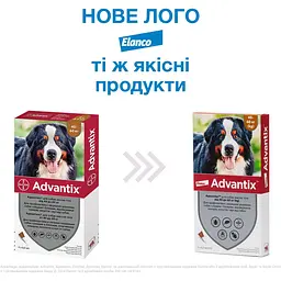 Краплі Elanco (Bayer) Advantix від бліх і кліщів для собак від 40 до 60 кг 24 мл  (6 мл x 4 піпетка) - мініатюра 3