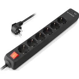 Мережевий фільтр живлення REAL-EL RS-PROTECT 605 3m, black (EL122300041) - мініатюра 5