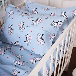 Підковдра MirSon 20-0037 Cute blue zebra бязь 110х140 см (2200010270563) - мініатюра 4