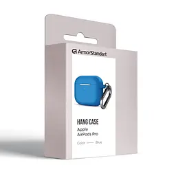 Силіконовий чохол для навушників Apple AirPods Pro, Hang Case, синій, ультратонкий захисний кейс товщиною 2 мм, захист від подряпин, пилу та ударів, компактний, з карабіном для кріплення, ArmorStandart (ARM56073) - мініатюра 8