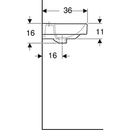 Раковина Geberit Smyle Square 45x36 500.222.01.1, Білий - мініатюра 2