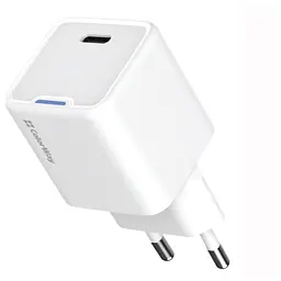 Зарядний пристрій ColorWay C101C GaN Mini 20 Вт PD PPS USB-C білий (CW-CHS059PD-WT)