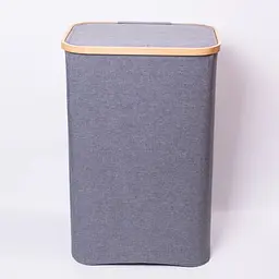 Кошик для білизни Yiwu текстильний з кришкою 70л сірий складаний 40х30х60 см HP-41-16