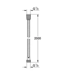 Душовий шланг металевий 2000 Grohe Relexaflex Metal 28140001, Хром - мініатюра 2