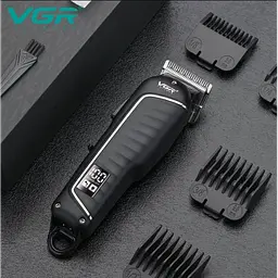 Машинка для стрижки VGR V-683, бездротова, LED-дисплей, з насадками, чорна - мініатюра 3