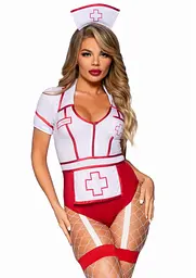 Костюм медсестри Leg Avenue Nurse Feelgood Sexy Costume S червоний з білим - мініатюра 5