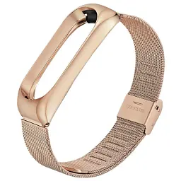 Ремінець до фітнес браслета BeCover Metal для Xiaomi Mi Band 3/4 Rose Gold (704654)
