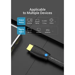 Кабель мультимедійний HDMI M to HDMI M 1.0m 4K60Hz cotton braided black zinc alloy Vention (ALMBF) - мініатюра 7