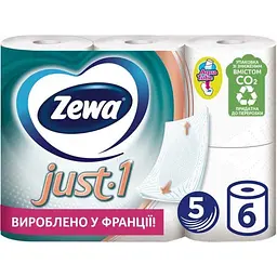 Туалетний папір ZEWA 6шт 5 шарів Just 1 білий