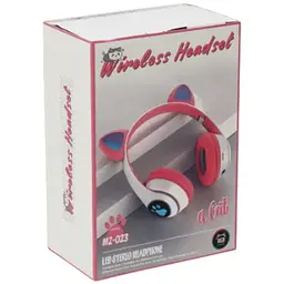 Дитячі навушники Cat MZ-023 Bluetooth RGB підсвічування FM microSD з котячими вушками біло-рожевий - мініатюра 8