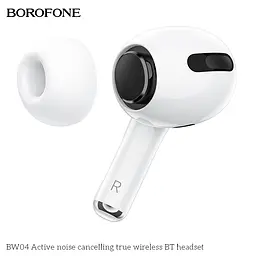 Навушники Borofone BW04 Active noise cancelling true wireless BT headset White - мініатюра 2