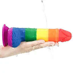 Фалоімітатор LoveToy Prider Dildo 7.5" 19.5 см райдужний - мініатюра 8