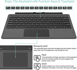 Bluetooth-клавіатура-чохол для Surface Pro 13" з тачпадом - мініатюра 4