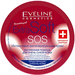 Крем для обличчя і тіла Eveline Extra Soft Sos інтенсивно регенерувальний 200 мл