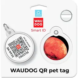 Адресник для собак і котів Waudog Smart ID з QR паспортом Марс 30 мм - мініатюра 5