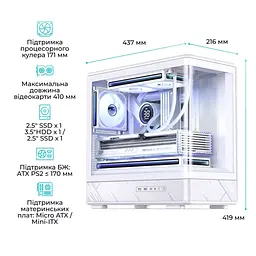 Корпус для ПК JONSBO D200 White - мініатюра 3