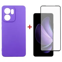 Чохол до мобільного телефона Dengos Oppo Reno13 F Case Carbon + Glass (Purple) (DG-KM-151)