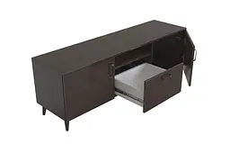 Лестер на конусних ніжках Ferrum-decor 48x139x38 Чорний метал ДСП Венге Магія 16 мм (FRD-106803) - мініатюра 4