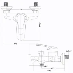 Змішувач для ванної Globus Lux Solly GLSO-0102NE - мініатюра 8