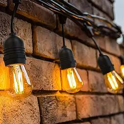 Вулична світлодіодна гірлянда ретро, лампа Edison, 10 метрів, 220V, теплий білий (WLS-2314W10)