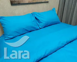 Постільна білизна LARA бязь d11189d Turquoise двоспальна - мініатюра 3