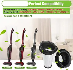 Фільтр на бездротовий пилосос Grundig VCH9929, VCH9930, VCH9931, VCH9932, VCH9929, 9178013673 - мініатюра 6