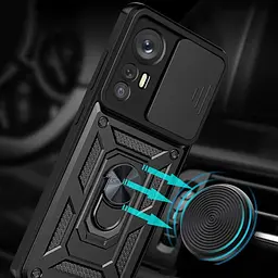 Чохол Ummi Camshield Serge Ring для Xiaomi 12T / 12T Pro Чорний / Black - мініатюра 2