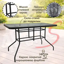 Комплект садових меблів 140х80см 4Points Verona-6 з прямокутним столом 140х80см і 6 стільців - мініатюра 4