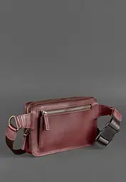 Шкіряна поясна сумка Dropbag Mini Krast бордова - мініатюра 6