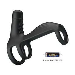 Насадка на пеніс з вібрацією Pretty Love Vibrating Penis Sling 11.5 см чорний - мініатюра 6