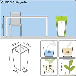 Вазон  Lechuza Cubico Cottage 40 білий (15246) - мініатюра 5