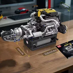 Конструктор Mould King Mking Двигун і коробка передач Turbocharged PAG V8 (10207) [161097] - мініатюра 8