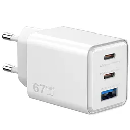 МЗП G026 Cube PD67W+QC3.0 GaN (1USB-A/2C) White Wiwu teh0029663