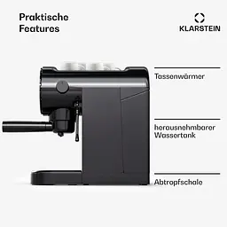 Кавоварка Klarstein Furore 20 бар (10045526) Чорний - мініатюра 4